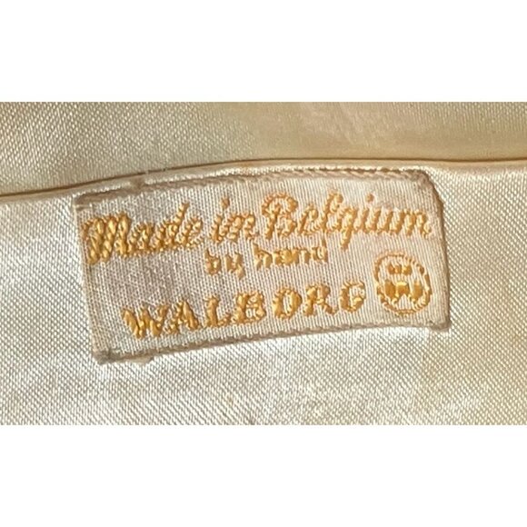 Vintage Walborg beaded evening purse, 1950s, handmade, pastel floral on whilte - Picture 5 of 7